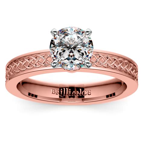 Our half bezel knot solitaire engagement ring is the perfect design to express your eternal love and commitment! Celtic Knot Solitaire Engagement Ring in Rose Gold