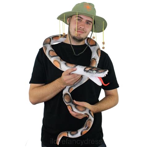 Rubber Snake 6ft Long Python Halloween Party Prop Jungle Fancy Dress