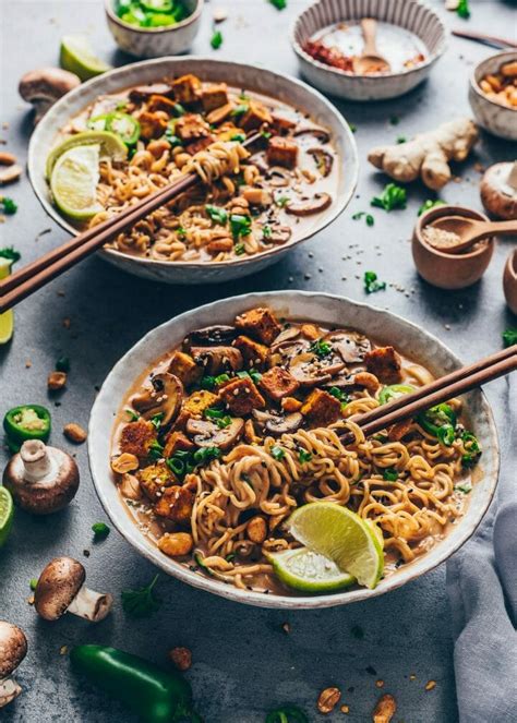 Thai Peanut Ramen Noodle Soup Vegan Bianca Zapatka