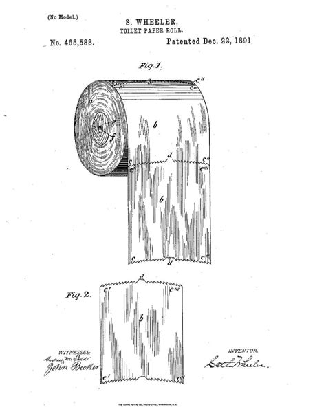 US Toilet Paper Patent 1891 And It Demonstrates Once And For All The