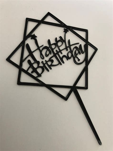 Acrylic Happy Birthday Cake Topper Reuseable Party Decor Uk Etsy