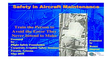 Safety In Aircraft Maintenance