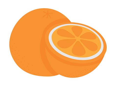 Simple Vector Orange Flat Doodle Clipart All Objects Are Repainted