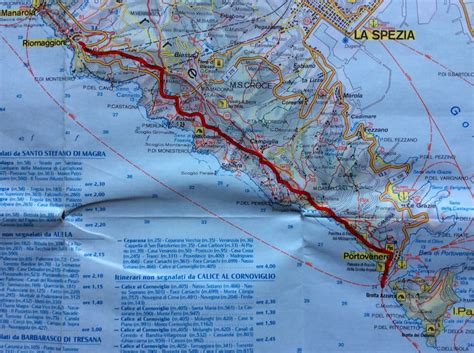 Cinque Terre Italy Hiking Map