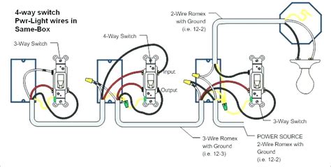 4 Way Switch Wiring Diagram Light Middle 4way Switch Using 14 2 Wires