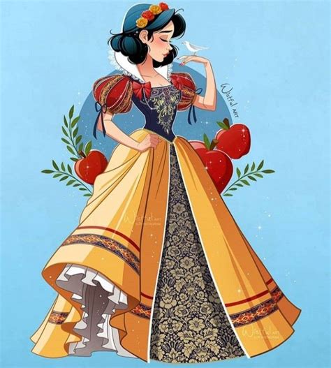 Snow White In Her New And Beautiful Dress From Disneys Snow White And The Seven Dwarfs Disney
