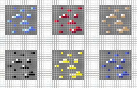 Minecraft Ores Pixel Art Grid By Hama On