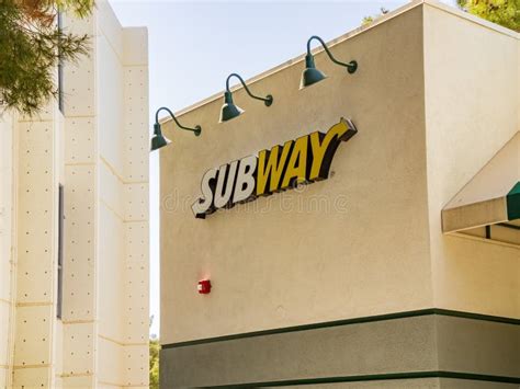 Sign Of The Subway Fast Food Restaurant Editorial Stock Photo Image