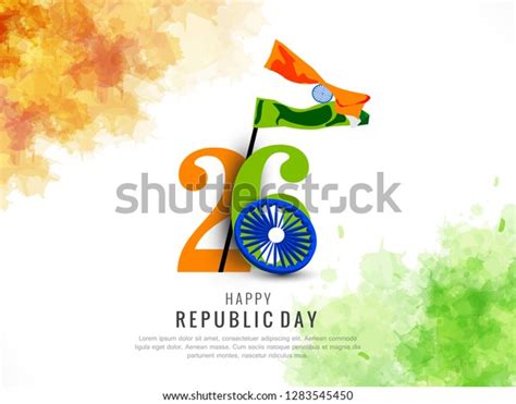 Happy Republic Day Poster Greeting Card Stock Vector Royalty Free