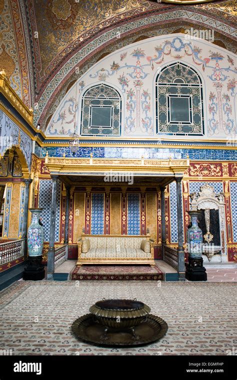 The Sultans Throne In The Ornately Decorated Imperial Throne Room In