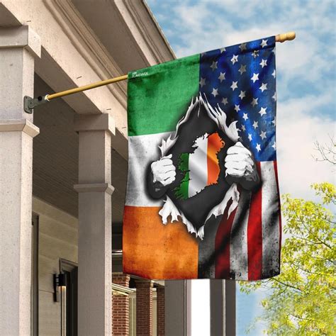 America Home With Irish Blood Flag Flagwix