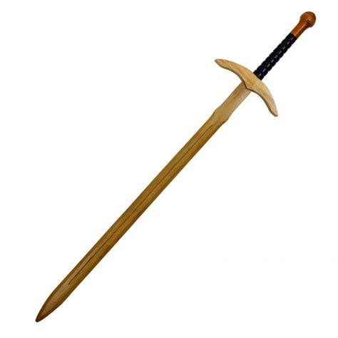 44 Wooden Practice Sword Long With Black And Red Handle