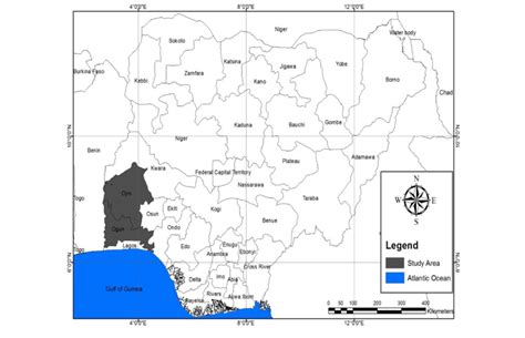 Map Of Nigeria Showing Ogun And Oyo State Download Scientific Diagram