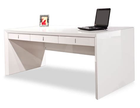 Match your unique style to your budget with a brand new contemporary white desks to transform the look of your room. Bellini White Lacquer Desk Star Modern Furniture