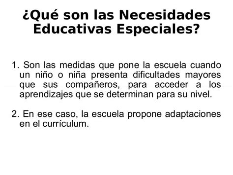 ¿qué Son Las Necesidades Educativas Especiales