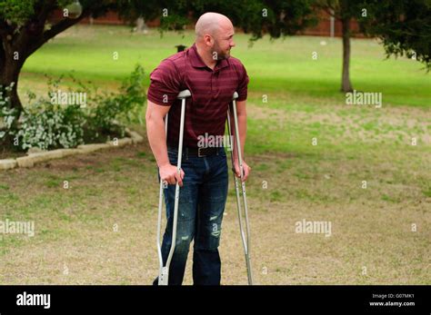 Person On Crutches Hi Res Stock Photography And Images Alamy