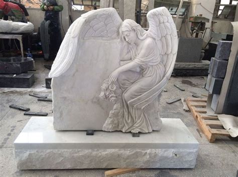 Marble Angel Monument Angel Carved White Marble Headstone Headstones