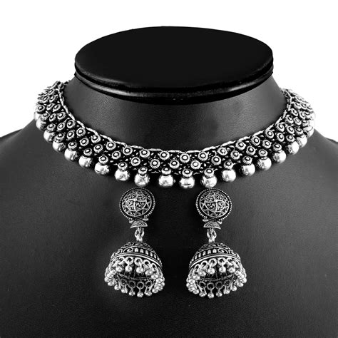 Bollywood Oxidised Silver Plated Handmade Jewellery Set Party Etsy