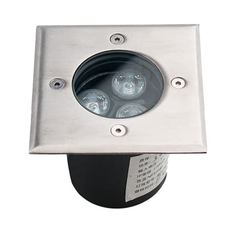 In Ground Recessed Driveway Lights In Concrete Stainless Steel Round 1w