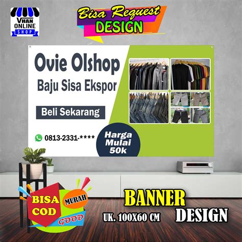 Spanduk Banner Olshop, Jualan Pakaian, Jualan Baju Keren, Murah