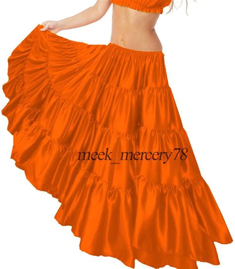 Adult Dancewear Deep Pink Chiffon Flamenco Skirt Belly Dance Tribal Gypsy Tiered Ruffle Jupe Ats