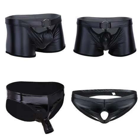 mens wet look patent leather open penis sheath boxer briefs shorts underwear 4 99 picclick