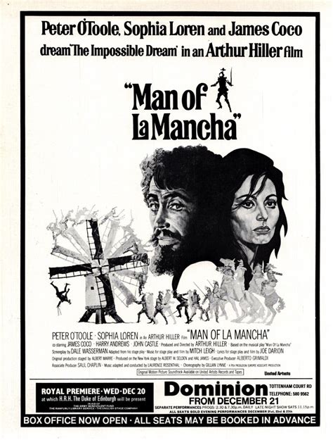 F F Movie Advert X Man Of La Mancha Peter O Toole Sophia