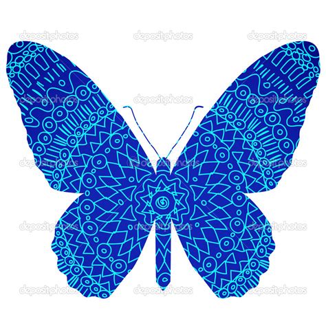 Mariposa Azul Vector De Stock Greengrass