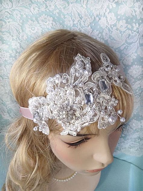 Wedding Crystal Headpiece Lace Bridal Head Piece By Joyandfelicity 70
