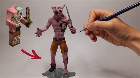How To Make Realistic Minecraft Zombified Piglin Polymer Clay Youtube