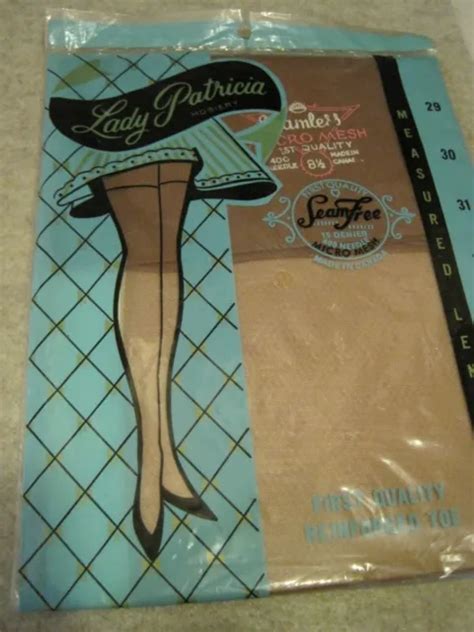 rare vintage nylon stockings 1960s lady patricia size 8 1 2 sealed 10 20 picclick