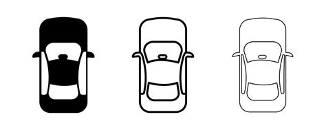 Vehicle Drawing In Top View Editable Line Icon Simple Vector