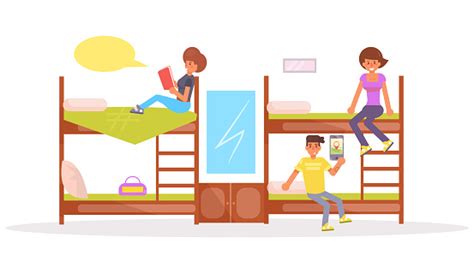 Dormitory Vector Cartoon Isolated Stock Illustration Download Image