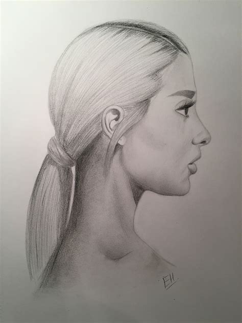 Ariana Grande Side Profile Drawing On Behance