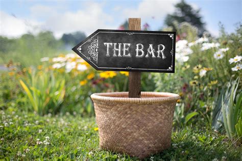 Chalkboard Printable Bar Arrow Sign Direction Sign Rustic Etsy