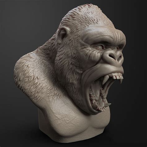 Gorilla Head Angry 3d Model 49 Max Stl Obj Free3d