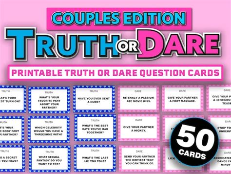 couples truth or dare question cards game for couples etsy