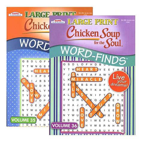 48 Pieces Kappa Large Print Chicken Soup For The Soul Word Finds Puzzle
