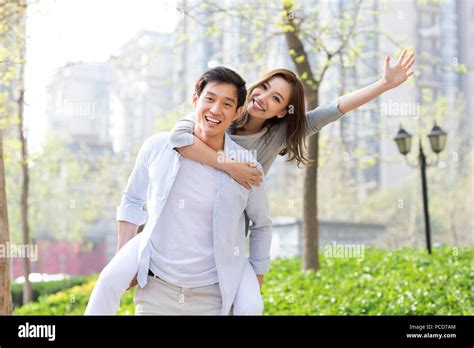 Happy Young Chinese Couple Stock Photo Alamy
