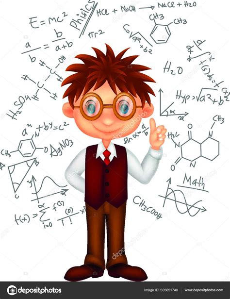 Smart Boy Cartoon Isolated White Background Stock Vector Image By