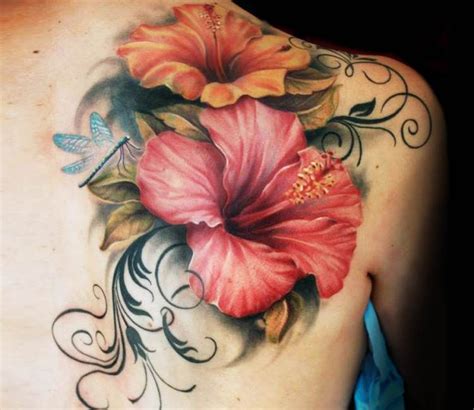 36 astonishing hibiscus flower tattoo cover up image ideas