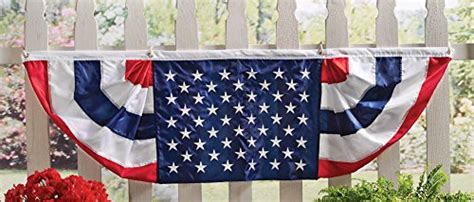 3×6 Ft Windstrong® Us American Flag Bunting Half Fan Fully Pleated Poly