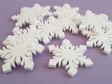 25 Snowflakes 7 X 06 Cm Styrofoam Scatter Decoration Window Etsy