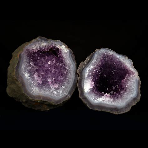 Amethyst Purple Crystals Geode 2 Halves Natural Mineral Specimen