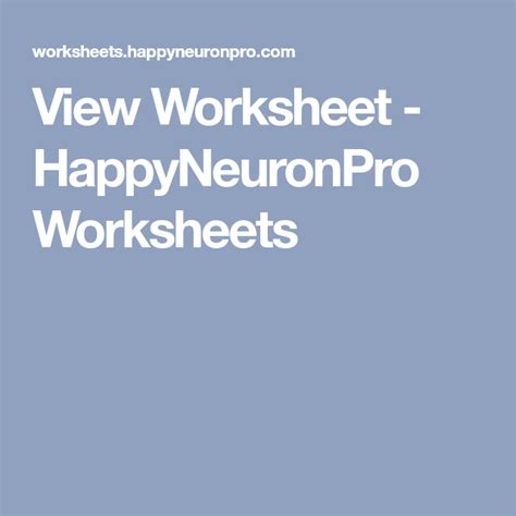View Worksheet Happyneuronpro Worksheets Language Disorders Cognitive Activities