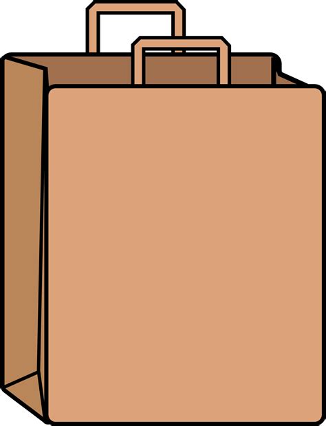 A Brown Paper Bag With Handles And Handle Is Shown On A White Background It Appears To Be An