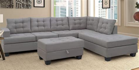 Harper Bright Designs 3 Piece Sectional Sofa With Chaise And Ottoman