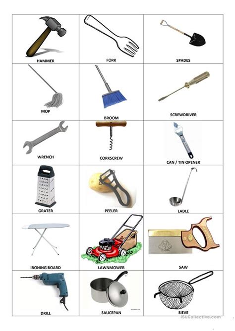 Household Objects And Inventions English Esl Worksheets For Distance