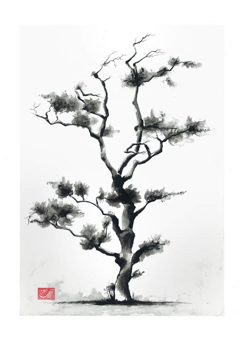 For Sheila In Japanese Ink Painting Japanese Tree Drawing Japanese