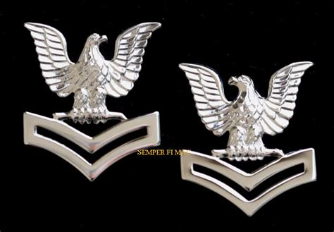 2 Two 2nd Class Petty Officer Collar Hat Lapel Pin Up Us Navy Veteran
